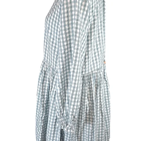 Free People S Teal Gingham Living For This Tunic mini Dress - Picture 2 of 7
